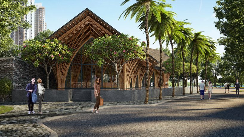VTN architects' intricately arched restaurant in xiamen uses locally-sourced bamboo