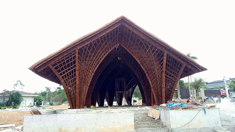 VTN architects' intricately arched restaurant in xiamen uses locally-sourced bamboo