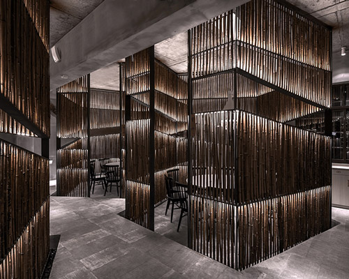 yiduan shanghai interior design sets up a restaurant from bamboo boxes