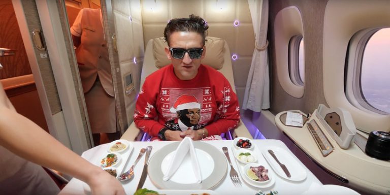 casey neistat flies emirates first class suite: the 'greatest airplane ...