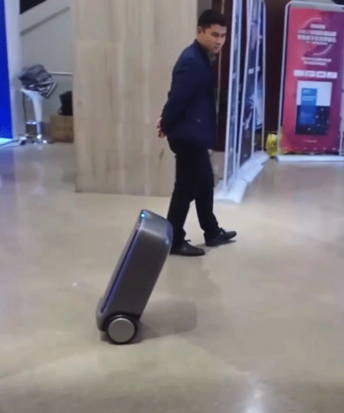 these autonomous suitcases will follow people around like puppies at CES 2018