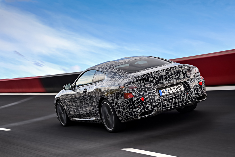 BMW tests the new 8 series coupe's vehicle dynamics on the racetrack in italy
