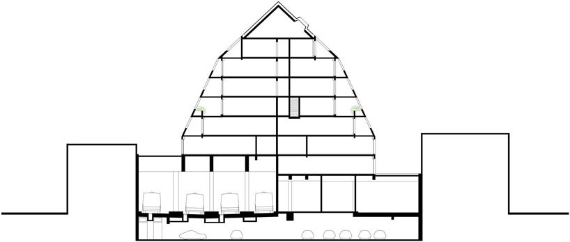 ECDM sets an anthracite grey dwelling in the heart of a multidisciplinary complex in paris