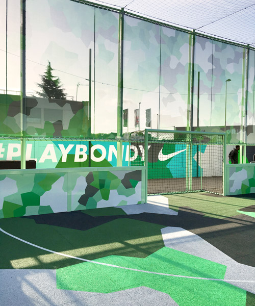 laisné roussel and midori hasuike renovate football pitch for NIKE in the suburbs of paris