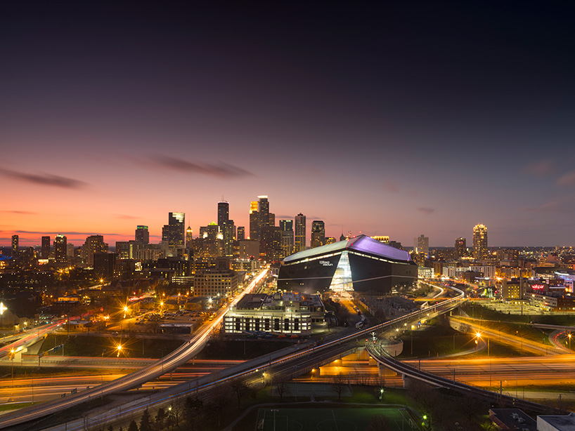 US bank stadium in minneapolis prepares to host super bowl LII