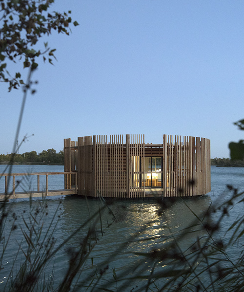 atelier LAVIT's prefabricated hotel suites float on a lake in the south of france