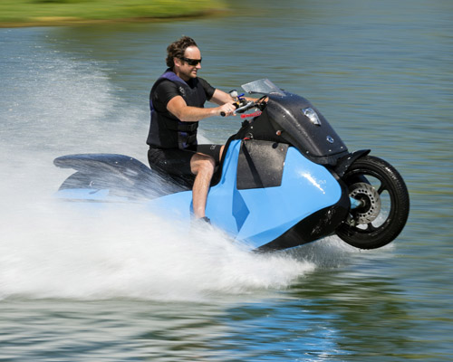 gibbs amphibians' biski fuses a motorcycle with a jetski