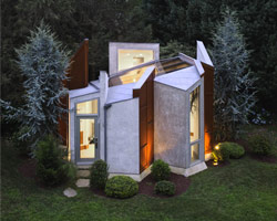 valerie schweitzer architects protrudes studio of shards in connecticut garden