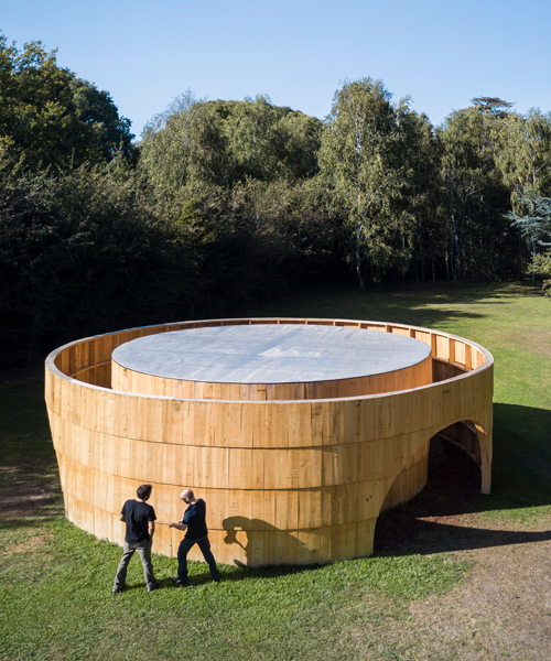diogo aguiar studio constructs circular garden pavilion for film screenings