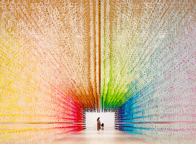 emmanuelle moureaux's 'color of time' realising a rainbow matrix in tokyo