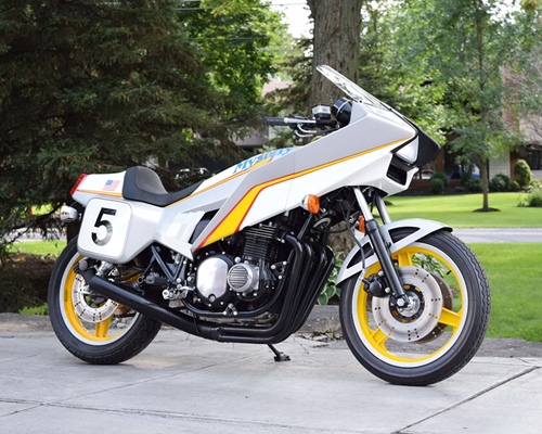kawasaki KZ1000 mystery ship motorcycle is cloaked in a 1980s fairing