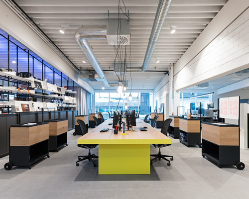 knoblauch's flexible office in germany invites customers to discuss furniture over coffee