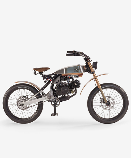 motoped's cruzer motorized bicycle travels over 240 km on a single tank