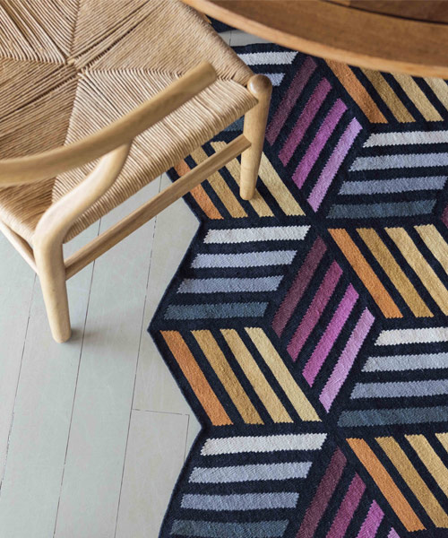 front puzzles rugs & poufs of geometric illusions for GAN at IMM cologne 2018