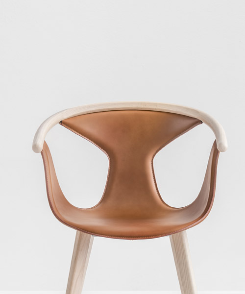 patrick norguet updates fox chair for pedrali with genuine leather
