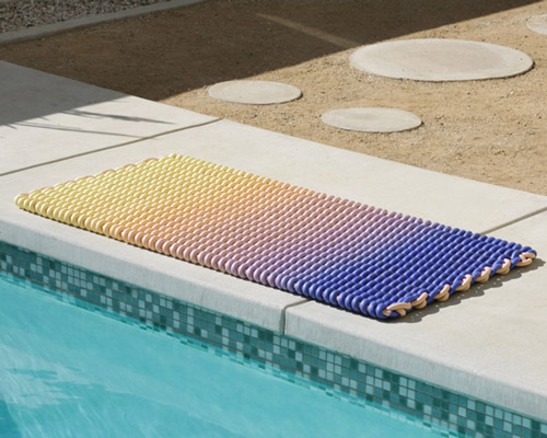 london-based rug brand shore rethinks poolside leisure