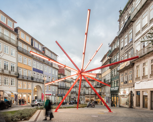 city-sized installation by diogo aguiar studio lights up historic square in porto