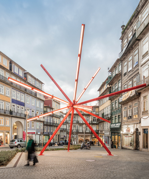 city-sized installation by diogo aguiar studio lights up historic square in porto