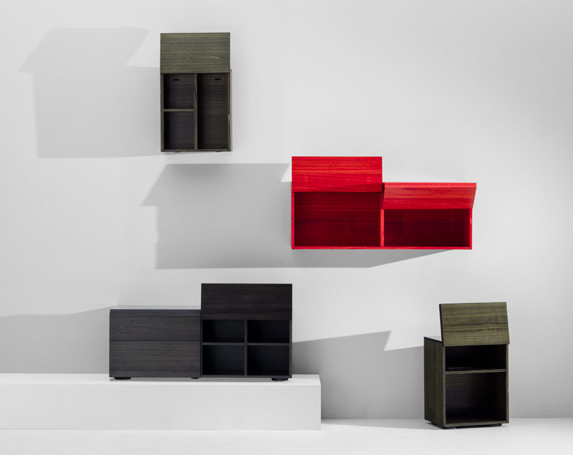 stefan diez crafts colorful kimono cabinets from tropical wood for MEETEE
