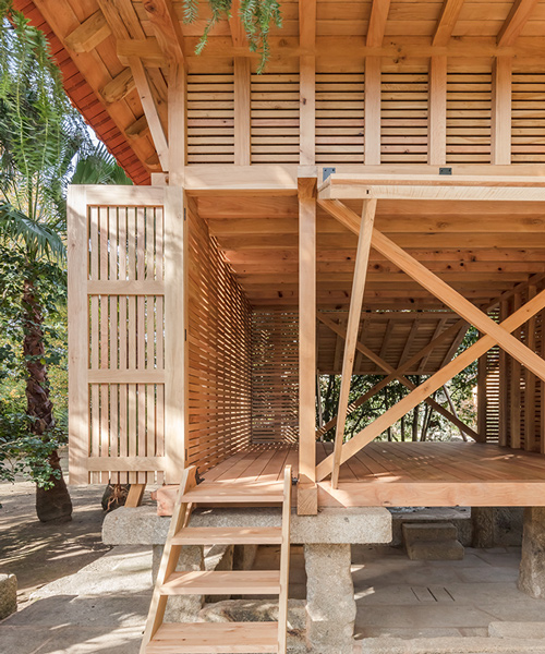 tiago do vale architects conceives dovecote granary as a 'treehouse-temple'