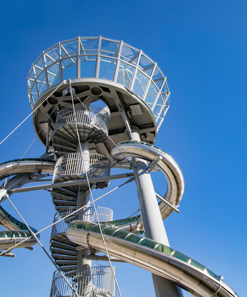 if only carsten höller designed an adventure slide tower in every city...