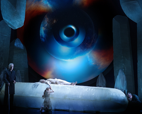 hubble space imagery is the backdrop for this celestial show, opening at opera vlaanderen