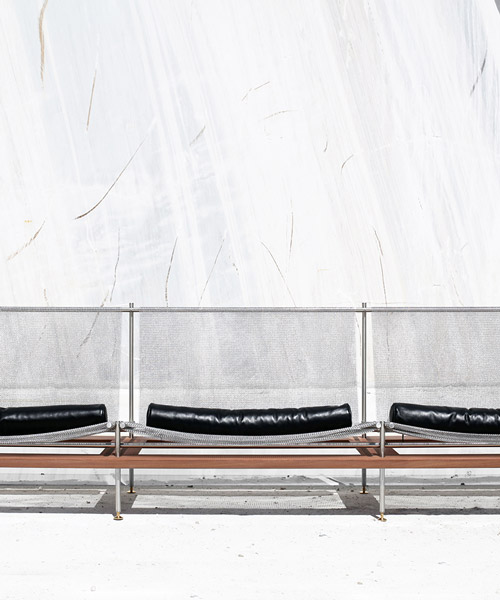 atelier LAVIT's ATEM sofa uses stainless steel mesh highlighting transparency