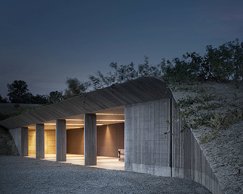 a discrete concrete injection into the agricultural landscape by de amicis architetti