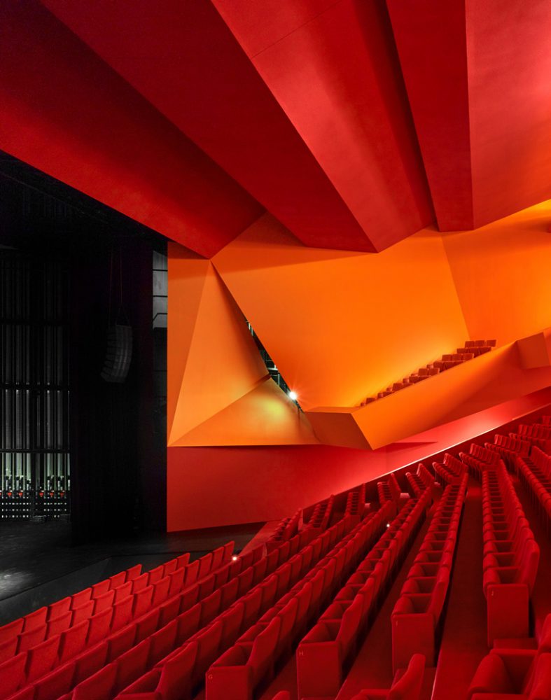 dominique coulon's white volume-stacked theater in france becomes a symbol of the city