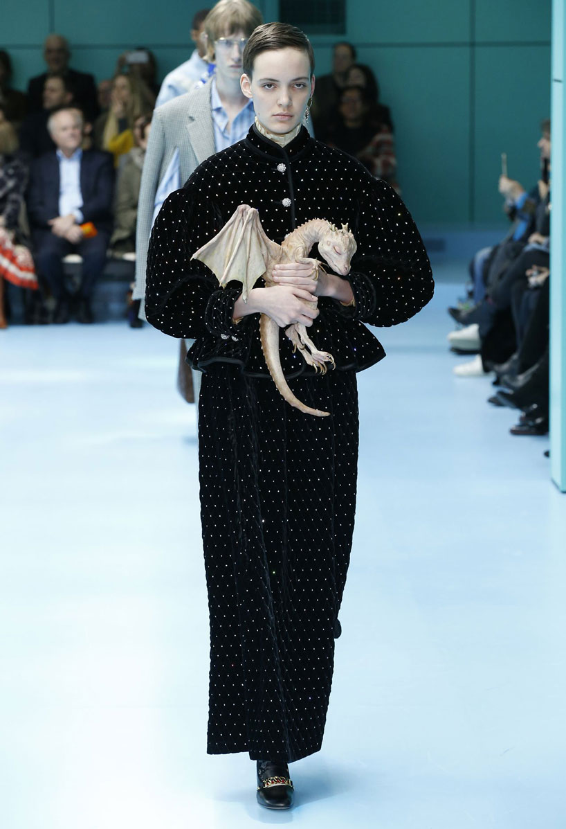 gucci F/W show featured severed baby dragons and a third eye