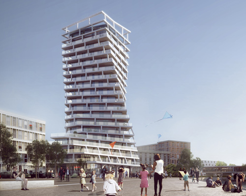 hamonic + masson plans twisting tower to neighbor niemeyer's le havre cultural center