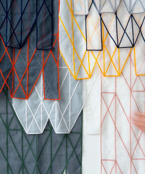 ronan & erwan bouroullec play with shadow + light with patterned curtains for kvadrat