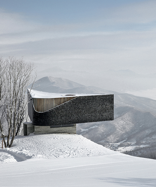 META-project's ski slope observatory frames vistas of a picturesque chinese landscape