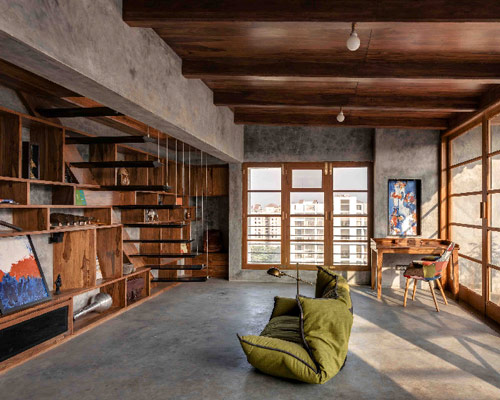 studio course designs a peaceful veranda on a roof in maharashtra, india