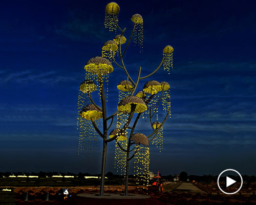 vibhor sogani's kalpavriksha is a huge wish-fulfilling tree installed in gujarat, india