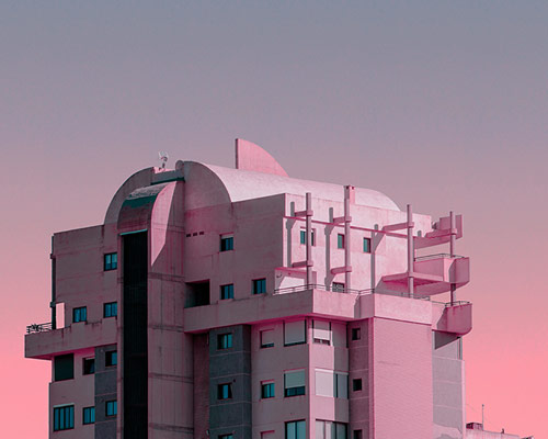 alien architecture captures real buildings in benidorm, by al mefer