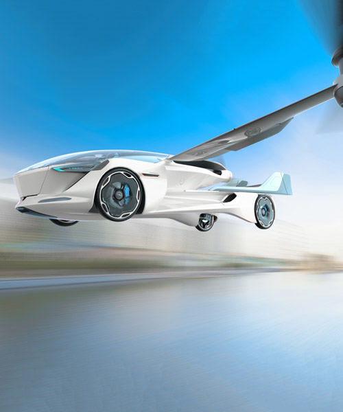 aeromobil's flying car concept allows for vertical takeoff and driving on roads