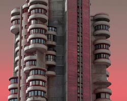 alien architecture captures real buildings in benidorm, by al mefer