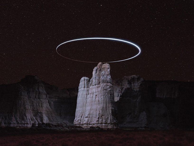 light from the GPS-enabled drones create a halo effect reuben wu