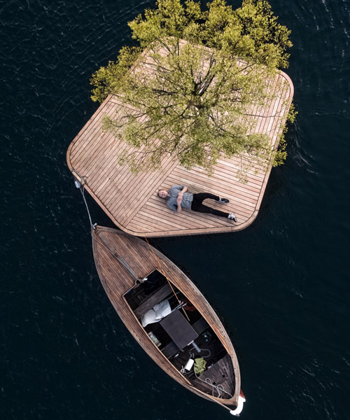 floating island by marshall blecher and fokstrot floats around copenhagen's harbor