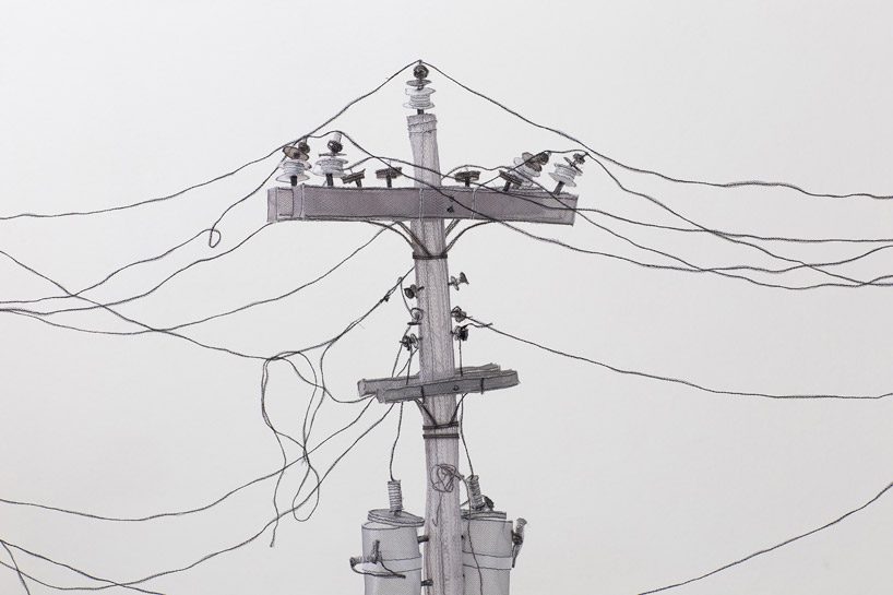 full-scale demolished car constructed from ghost-like textiles by jannick deslauriers