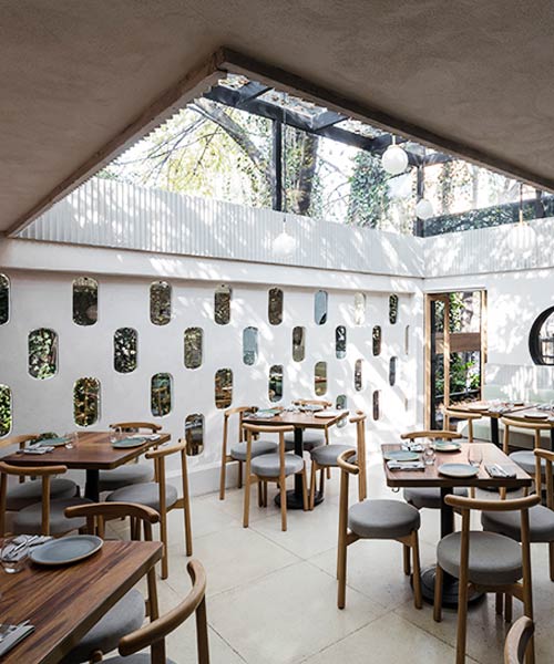OPA's meroma restaurant is set in an 80's modernist building in mexico city