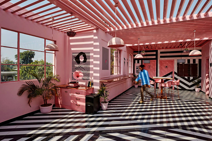 This Restaurant By Renesa Combines Pink Interiors With Bold