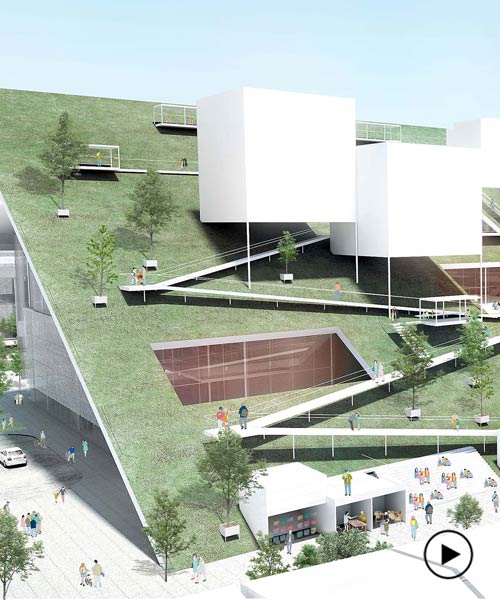 riken yamamoto & field shop: sloped rooftop park for taoyuan museum of art in taiwan