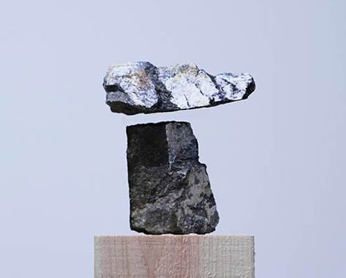 sato takuma uses transparent acrylic to capture floating stones WYSASSS series