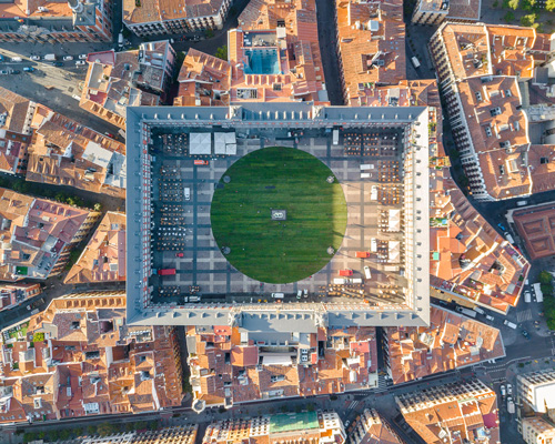 madrid's plaza mayor turned into a green space for four days by urban artist SpY