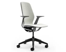 steelcase's silq chair emulates carbon fiber with a material available for mass market