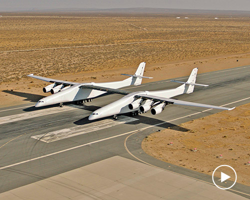 the world's largest plane: see the stratolaunch in action