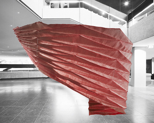 studio samira boon's 3D textile structures translate origami into digital weaving