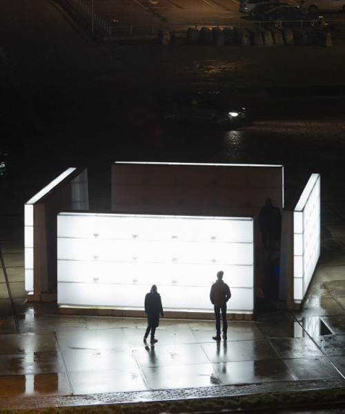 light installation by polylester flickers across amsterdam's ndsm wharf